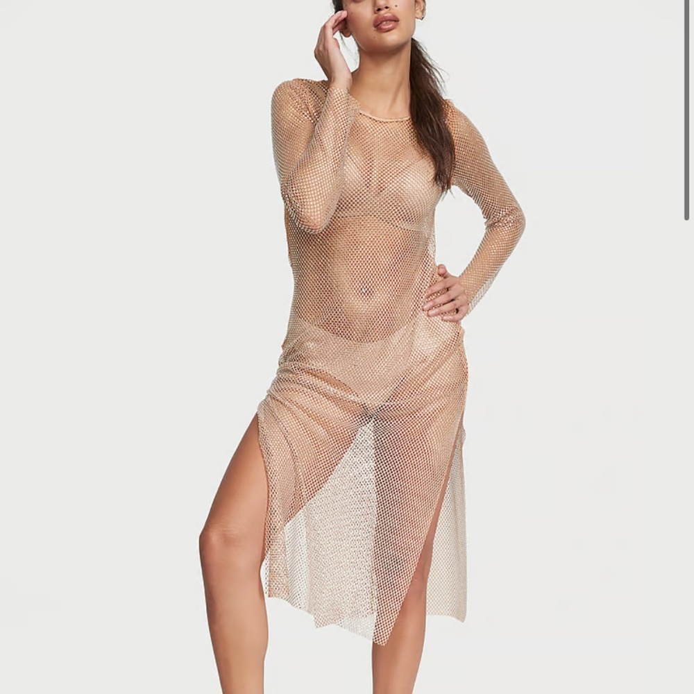 NWT VICTORIA'S SECRET Shine Mesh Long Slip